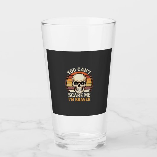 Dapper Halloween-schedel Retro Horror Design_1 Glas (Voorkant)
