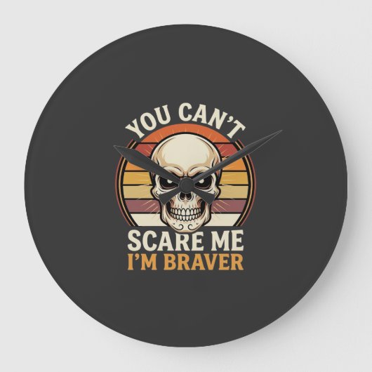 Dapper Halloween-schedel Retro Horror Design_1 Grote Klok (Voorkant)