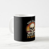 Dapper Halloween-schedel Retro Horror Design_1 Koffiemok (Voorkant links)