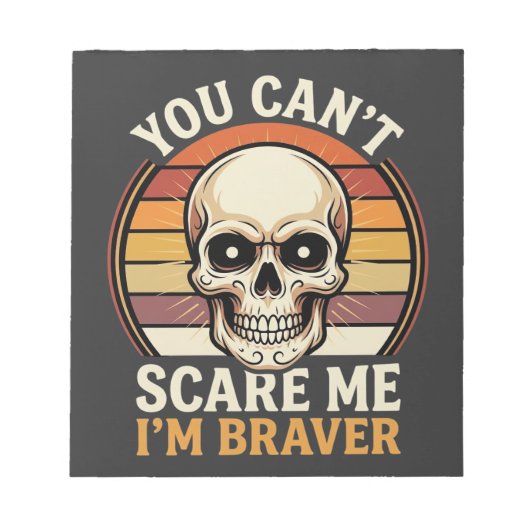 Dapper Halloween-schedel Retro Horror Design_1 Notitieblok (Voorkant)
