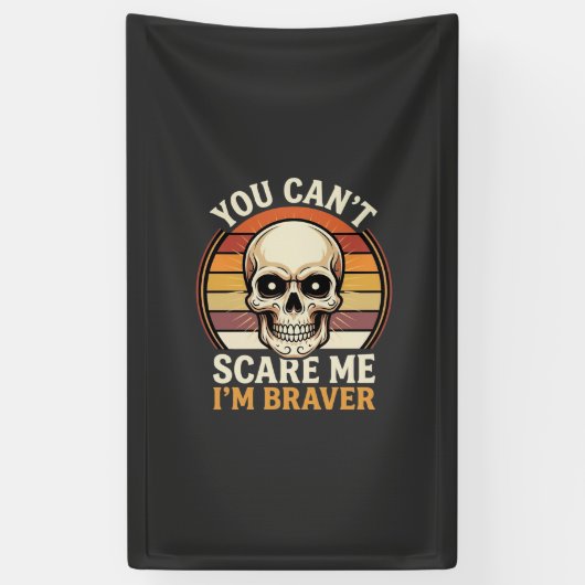 Dapper Halloween-schedel Retro Horror Design_1 Spandoek (Verticaal)