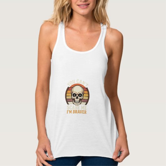 Dapper Halloween-schedel Retro Horror Design_1 Tanktop (Voorkant)