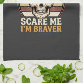Dapper Halloween-schedel Retro Horror Design_1 Theedoek (Gevouwen)