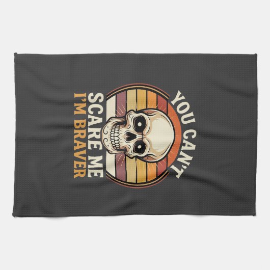 Dapper Halloween-schedel Retro Horror Design_1 Theedoek (Horizontaal)