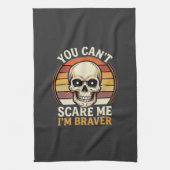 Dapper Halloween-schedel Retro Horror Design_1 Theedoek (Verticaal)