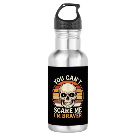 Dapper Halloween-schedel Retro Horror Design_1 Waterfles (Voorkant)