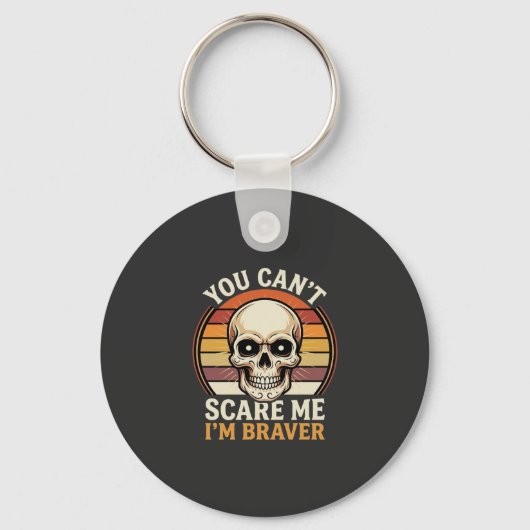 Dapper Halloween-schedel retro horrorontwerp_1 Sleutelhanger (Voorkant)