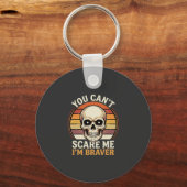 Dapper Halloween-schedel retro horrorontwerp_1 Sleutelhanger (Voorkant)