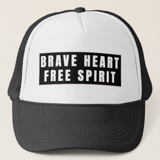Dapper Hart en Vrije Geest Tekst Ontwerp Trucker Pet (Voorkant)