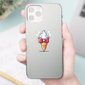 Dapper Ice Cream - Schattige Pixel Art Dessert Des Sticker (Telefoon)