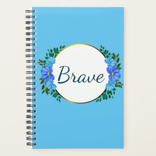 "Dapper" je kunt dit doen! Blauwe Zinnia Floral Planner (Voorkant)