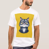 "Dapper kat in bril en pak Mannen T-shirt" T-shirt (Voorkant)