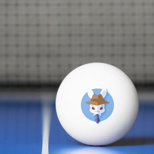 Dapper Kawaii White Rabbit Pingpongbal (Net)