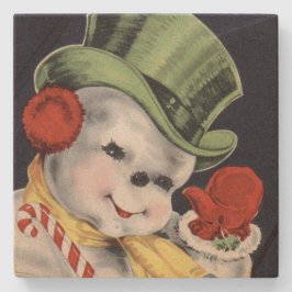 Dapper Kerstsnowman Stenen Onderzetter