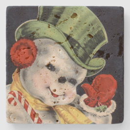 Dapper Kerstsnowman Stenen Onderzetter