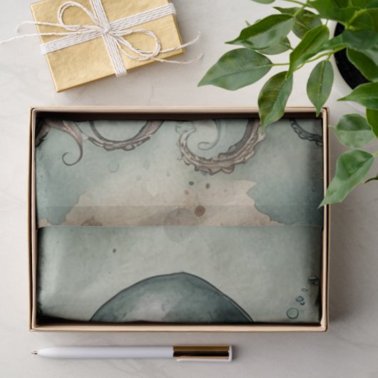 Dapper Kraken  Nautische Whimsy Decoupage Tissuepapier (Geschenk)