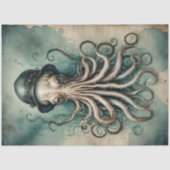 Dapper Kraken  Nautische Whimsy Decoupage Tissuepapier (Voorkant)