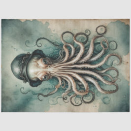 Dapper Kraken  Nautische Whimsy Decoupage Tissuepapier