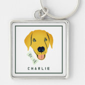 Dapper Labrador Dog Custom Sleutelhanger (Voorkant)