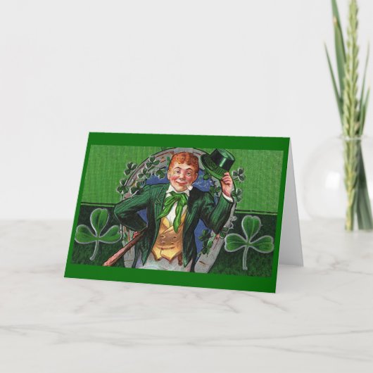 Dapper Leprechaun St. Patrick's Day Kaart (Voorkant)