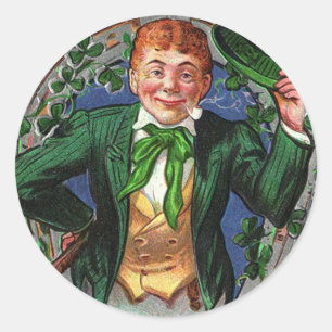 Dapper Leprechaun  St. Patrick's Day Ronde Sticker