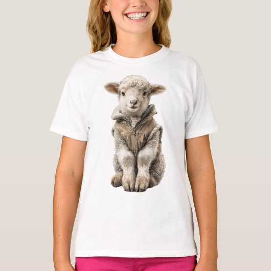 Dapper Little Lamb Explorer Kids T-shirt (Voorkant)