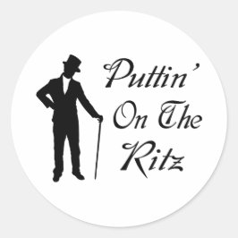 Dapper Man Puttin op de Ritz Ronde Sticker