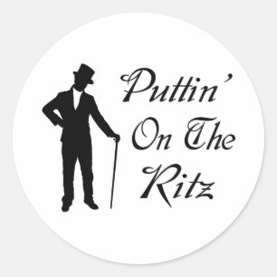 Dapper Man Puttin op de Ritz Ronde Sticker
