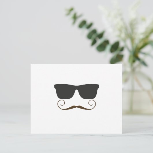 Dapper Mustache Briefkaart (Staand voorkant)