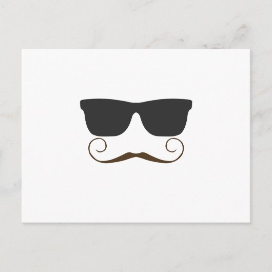 Dapper Mustache Briefkaart (Voorkant)