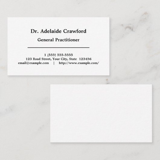 Dapper, nederig Visitekaartje (Voorkant / Achterkant)