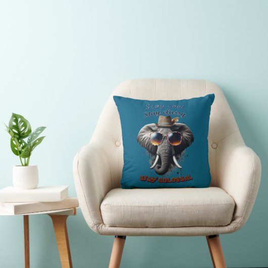 Dapper Olifant: Stedelijke Koele Worp Kussen (Stoel)