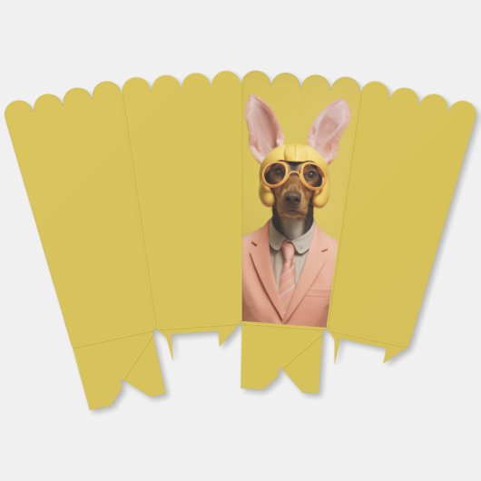 Dapper paashaas bedankdoosjes (Ongevouwen)