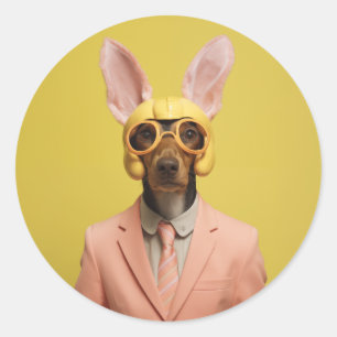 Dapper paashaas ronde sticker