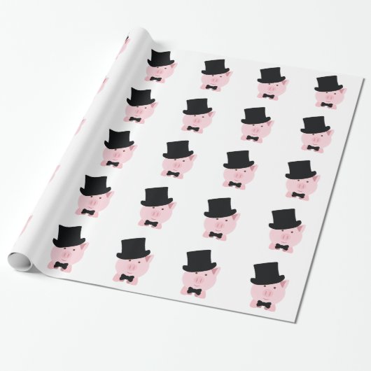 Dapper Pig Cadeaupapier (Uitgerold)