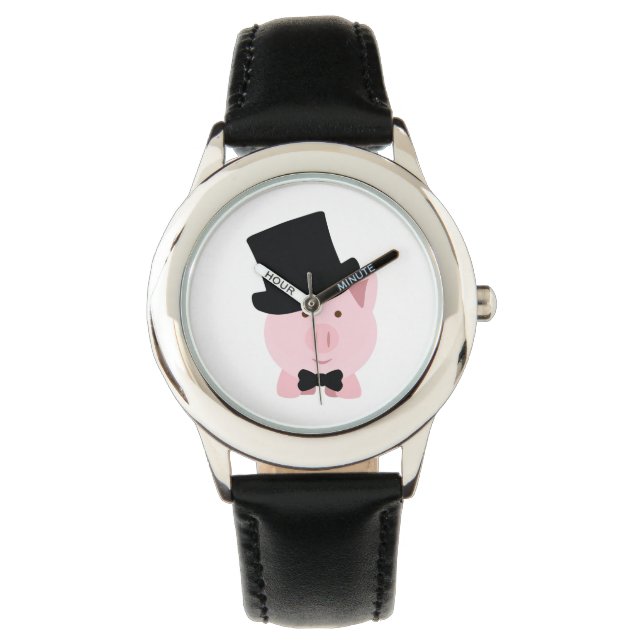 Dapper Pig Horloge (Voorkant)