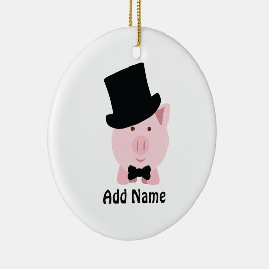 Dapper Pig Keramisch Ornament (Rechts)