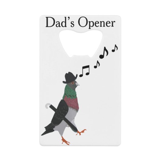 Dapper Pigeon Creditkaart Flessenopener (Voorkant)