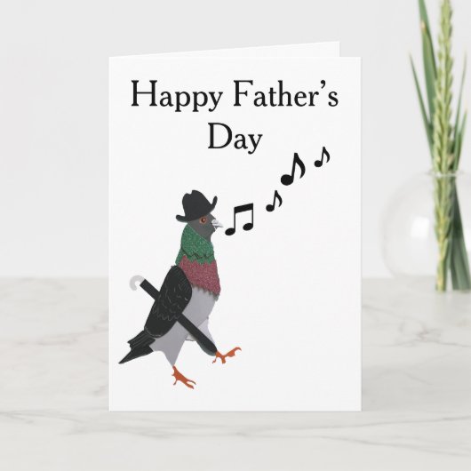 Dapper Pigeon Editable Father Day Kaart (Voorkant)