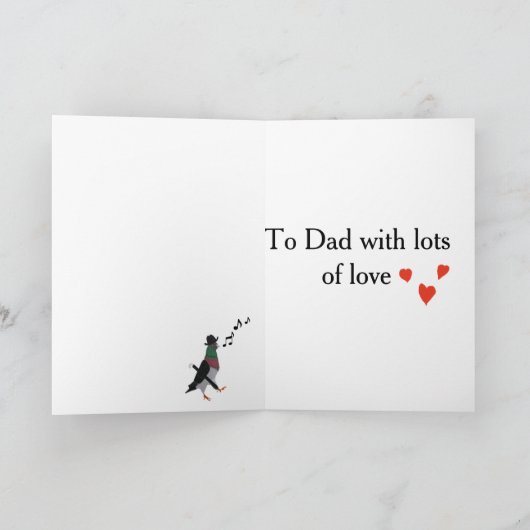 Dapper Pigeon Editable Father Day Kaart (Binnen)