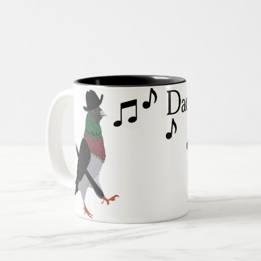 Dapper Pigeon Editable Father Day Tweekleurige Koffiemok (Voorkant links)