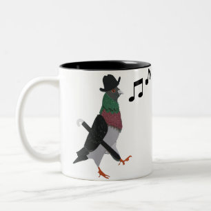 Dapper Pigeon Editable Father Day Tweekleurige Koffiemok