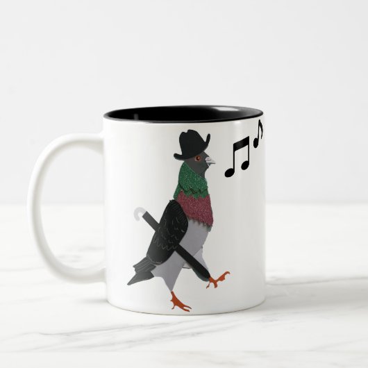 Dapper Pigeon Editable Father Day Tweekleurige Koffiemok (Links)