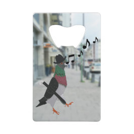 Dapper Pigeon Over Town Funny Creditkaart Flessenopener