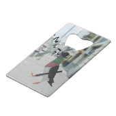 Dapper Pigeon Over Town Funny Creditkaart Flessenopener (Achterkant Gekanteld)