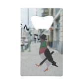 Dapper Pigeon Over Town Funny Creditkaart Flessenopener (Achterkant)