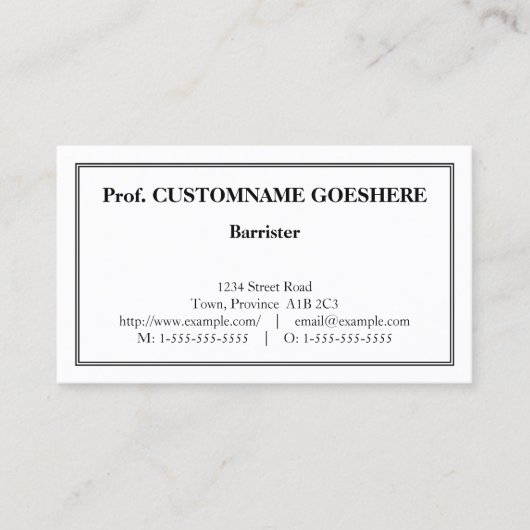 Dapper, Plain en Basic Professional Visitekaartje (Voorkant)