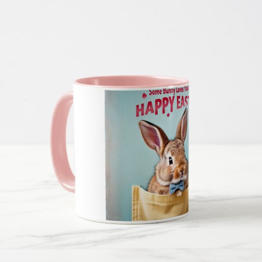 Dapper Pocket Bunny met Bow Stropdas Mok (Voorkant links)