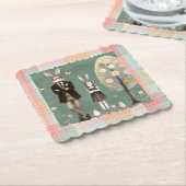 Dapper Rabbit Coasters Kartonnen Onderzetters (Gebogen)