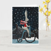 Dapper rabbit on a bicycle card kaart (Gele Bloem)